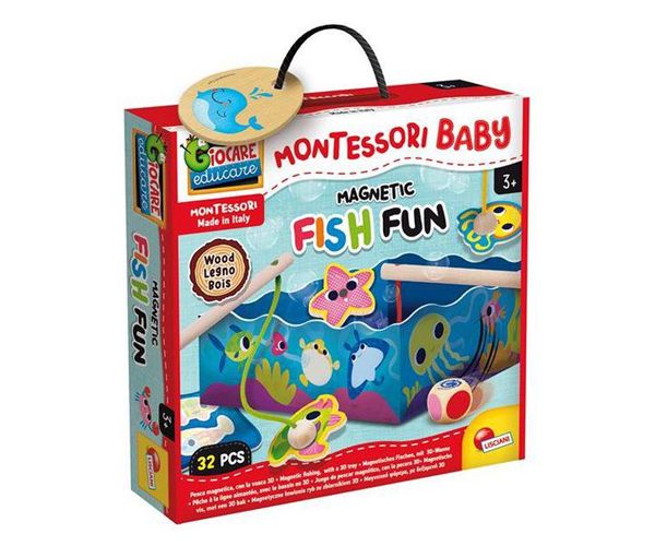 Montessori baby fa mágneses horgászós játék