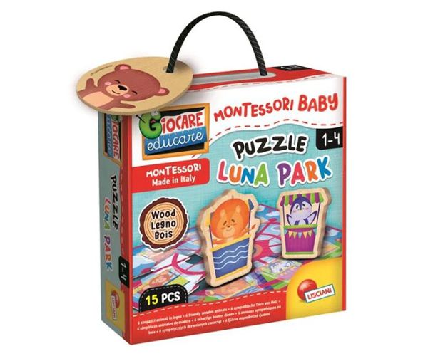 Montessori baby lemn puzzle - Parc de distracții