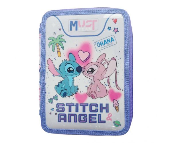 Must: Penar etajat Disney Stitch & Angel, din pluș umplut, 15x5x21 cm
