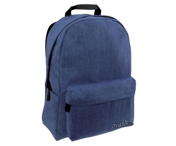 Must: Sötétkék Monochrome Jeans iskolatáska, hátizsák 32x17x42cm