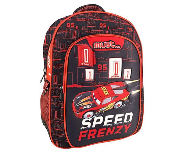 Must... Cars Speed Frenzy trei compartimente rucsac, ghiozdan rotund 32x18x43cm