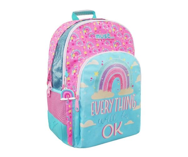 Must: Everything OK fényvisszaverő felhő mintás iskolatáska hátizsák