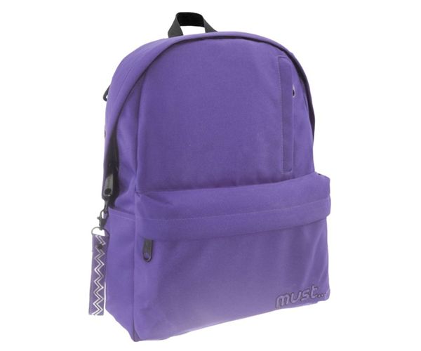 Must: Geantă școală mov rotunjită cu patru compartimente, rucsac 32x17x42cm ​