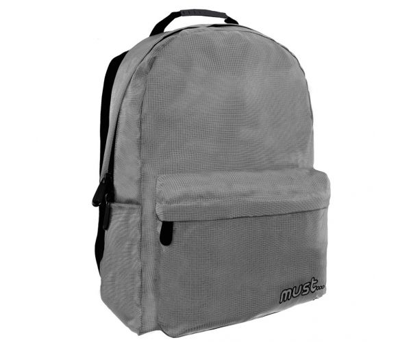Must: Szürke Monochrome RipStop iskolatáska, hátizsák 32x17x42cm