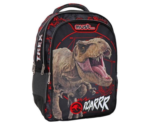 Must: Jurassic World T-rex rotund ergonomic rucsac ghiozdan 33x18x43cm