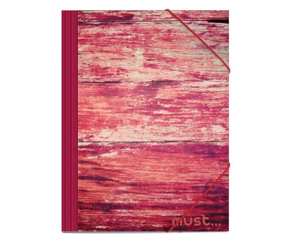 Must: lemn roșu mapă cu elastic 25x35cm