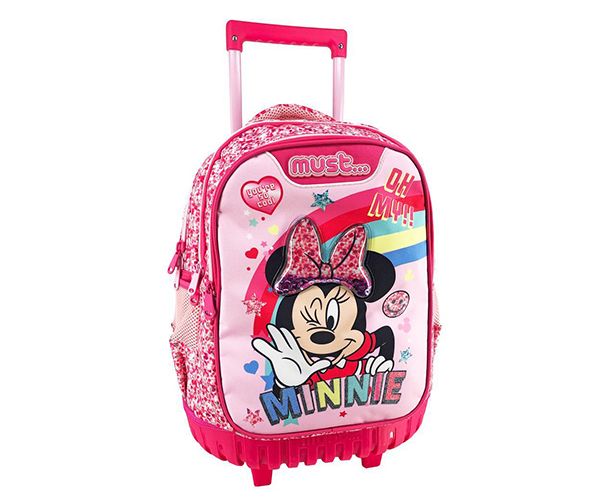 Must... Minnie Mouse trei compartimente, tip troller rucsac, ghiozdan