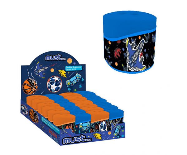 Must: Space Battle ascuțitoare cu rezervor cu 2 găuri cu model astronaut