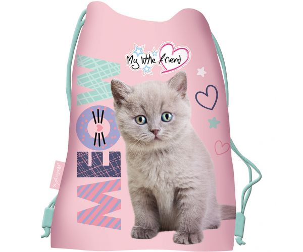 My little friend sac de sport cu pisicuță, 43x32 cm