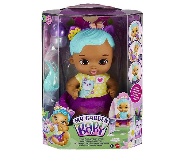 My Garden Baby: Edi-Bebi pisică turquoise păpușă 30 cm - Mattel