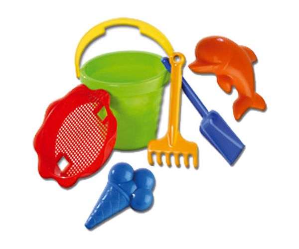 Nagy homokozó szett hullámos vödörrel 6 részes - D-Toys