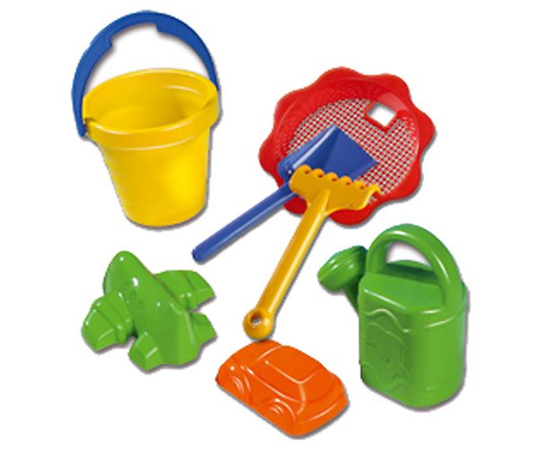 Set de nisip mare cu găleată ondulată 7 piese - D. Toys