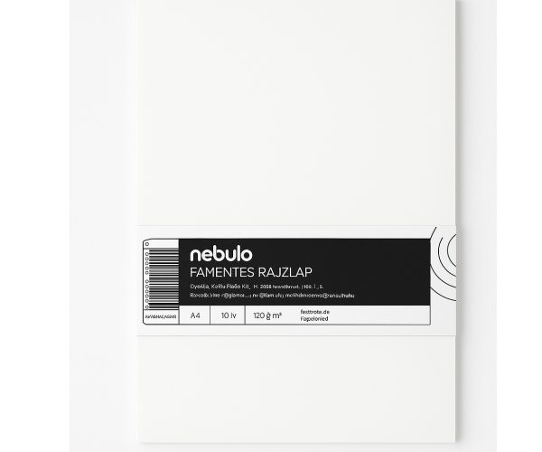Nebulo: Bloc de desen fără lemn, format A4, 10 bucăți, cu bandă de hârtie