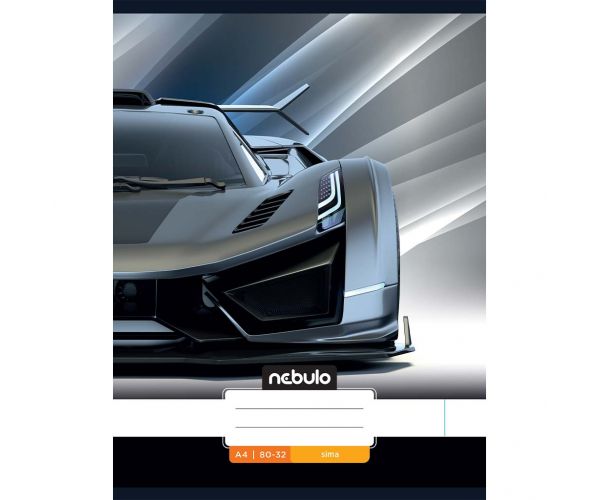 Nebulo: Caiet cu coperți imprimate cu model sport, format A4, 80 file, 32 pagini, capsat