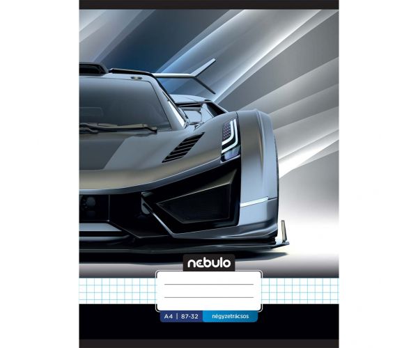 Nebulo: Caiet cu model sport auto, pătrat cu capsă, 87-32 A/4
