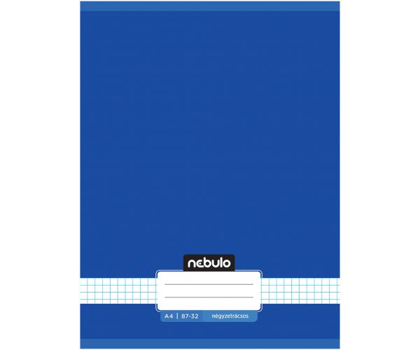 Nebulo: Caiet cu pătrățele, capsat, culoare albastru ocean, 87-32 A/4