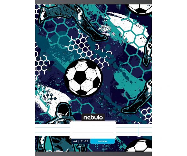 Nebulo: Caiet dictando cu copertă cartonată, model minge de fotbal, 81-32 A/4