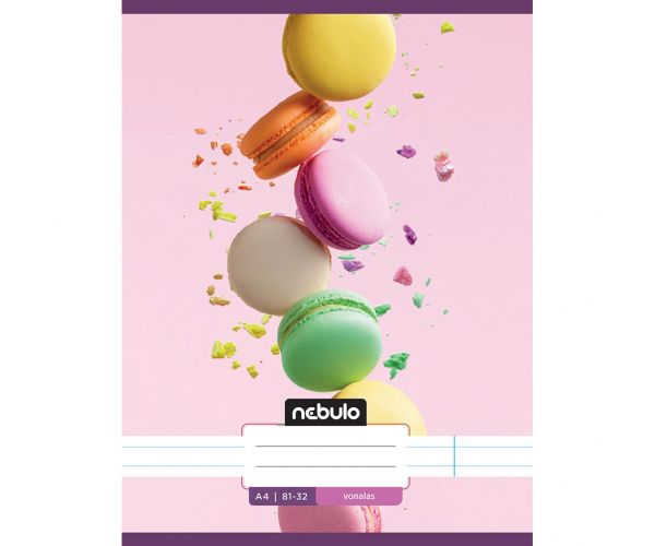 Nebulo: Macaron mintás vonalas füzet 81-32 A/4