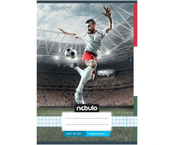 Nebulo: Caiet dictando cu model fotbal tipic maghiar, pătrățele, 27-32 A/5