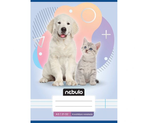 Nebulo: Caiet dictando pentru clasa a 4-a, model cu câini și pisici, A/5 21-32