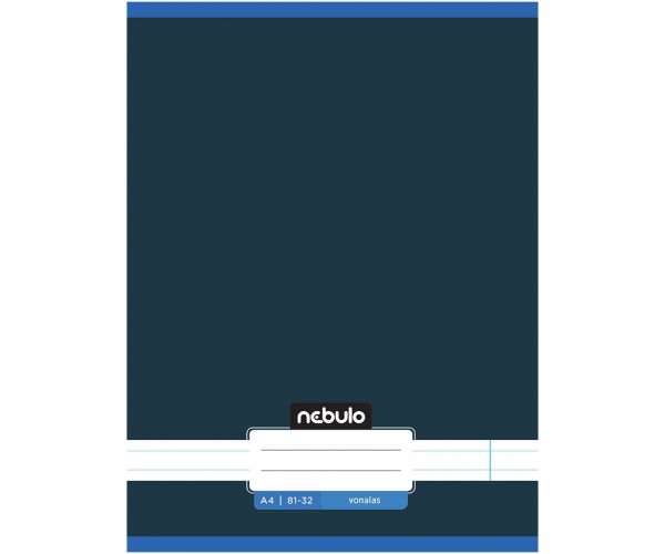 Nebulo: Caiet liniat, capsat, culoare albastru grafit, 81-32, format A4