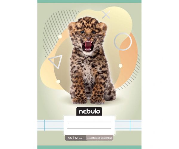 Nebulo: Caiet liniat pentru clasa a 3-a, format A5, 12-32, cu animale - Leopard