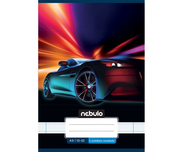 Nebulo: Caiet liniat pentru clasa a 3-a, format A5, 12-32, modele cool - Mașini
