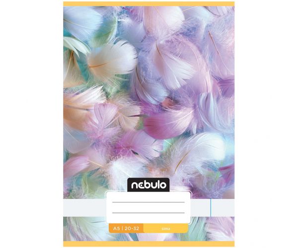 Nebulo: Caiet simplu A5, 20-32 pagini, cu model de pene lipite