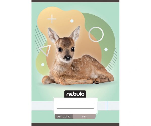 Nebulo: Caiet simplu capsat A5, 20-32 file, cu animale - cu căprioară