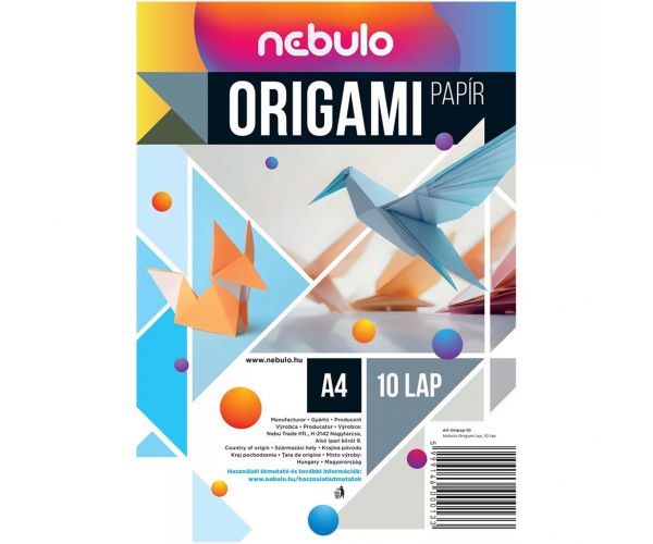 Nebulo: Foi de origami format A4, set de 10 bucăți, 80g