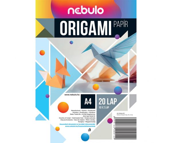 Nebulo: Origami lapok A/4-es méretben 20db-os