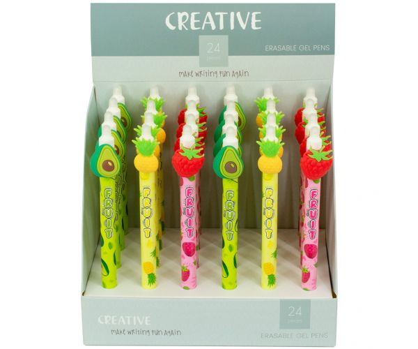 Nebulo: Pix cu gel radierabil, cu buton, model cu fructe, în mai multe variante, 1 buc.