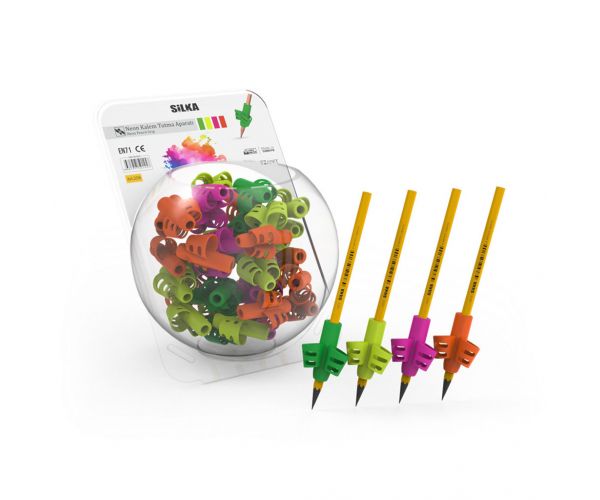 Nebulo: Prindere pentru creion din silicon neon, diverse culori, 1 buc.
