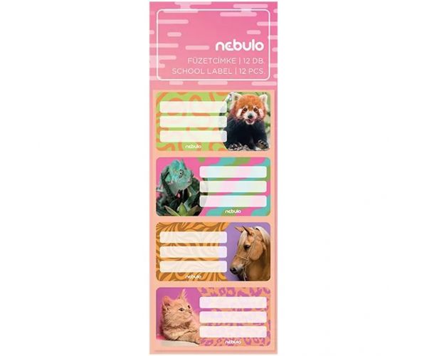 Nebulo: Set de 12 etichete pentru caiete cu animale drăguțe
