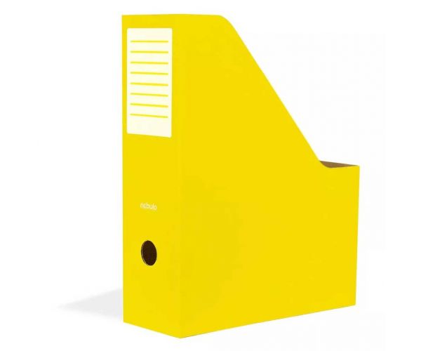 Nebulo: clemă pliabilă pentru documente, 80 mm, din carton, galbenă