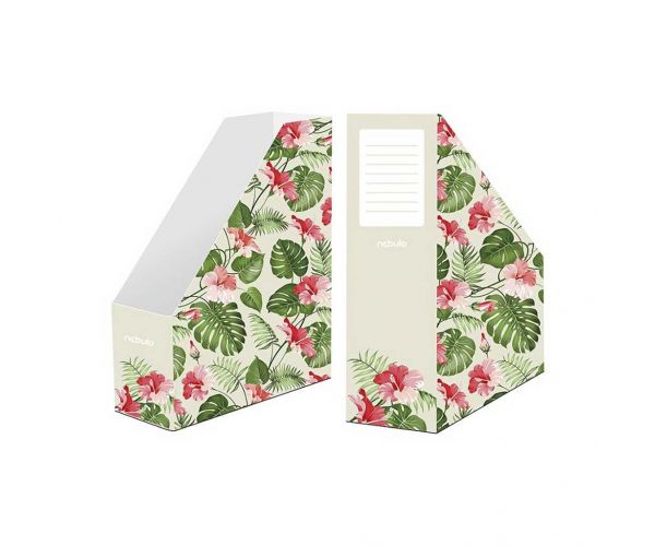 Nebulo: husă pliabilă din hârtie pentru documente, model Tropic cu imprimeu floral și frunze