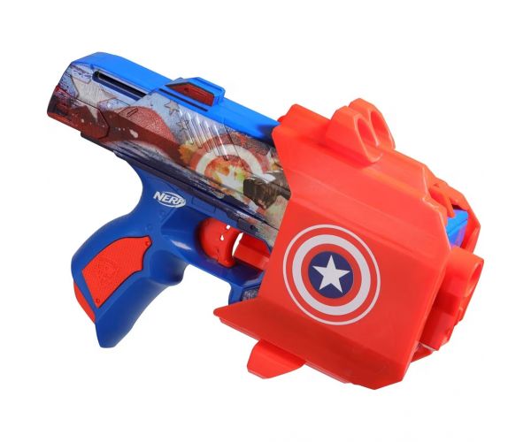 Nerf: Marvel Căpitanul America, pistol cu săgeți din spumă - Hasbro