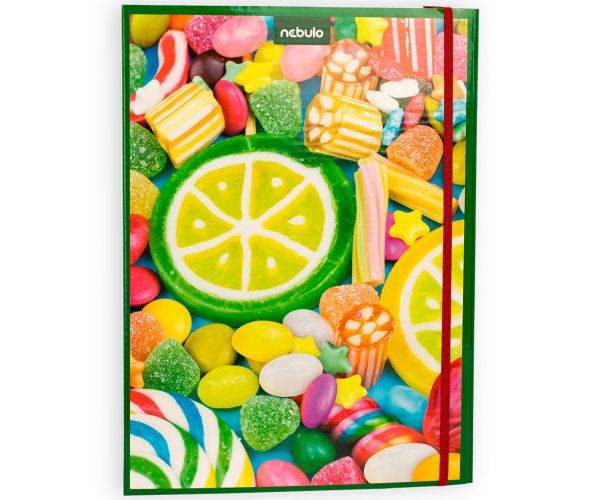 Nebulo: Cutie pentru caiete din carton ondulat, format A4, bomboane
