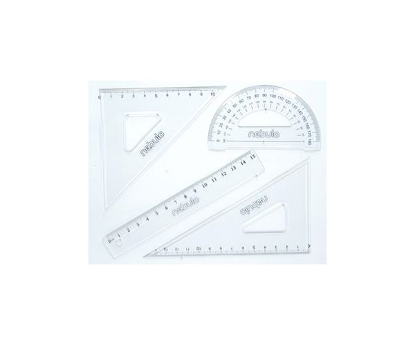 Nebulo: set riglă 4 bucăți de 15 cm riglă