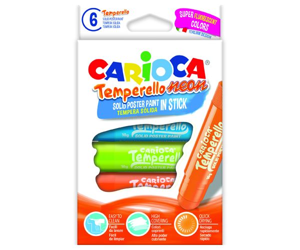 Neon tempera stick 6db-os szett - Carioca