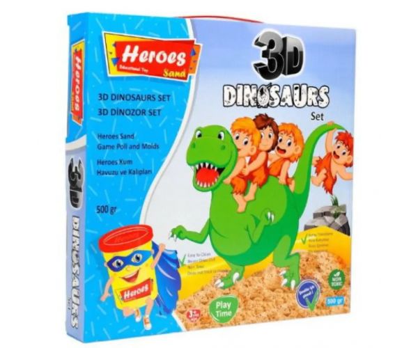 Nisip kinetic: Set de modelare cu eroi dinozauri sau ponei, accesorii incluse, 500g