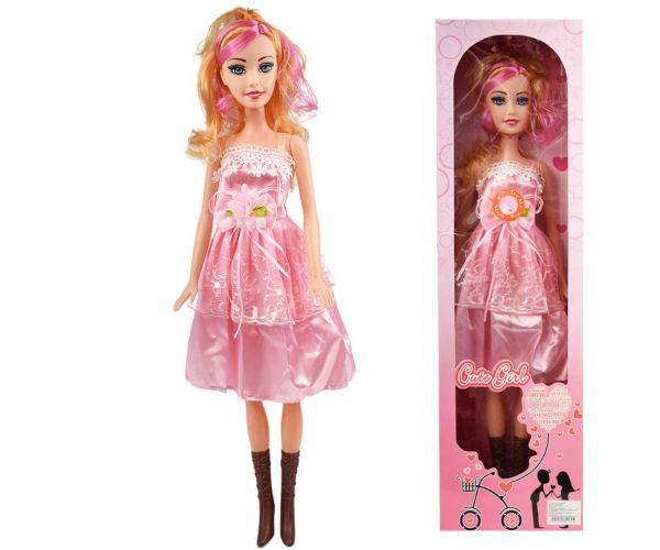 Nicky: Óriás szőke hajú divatbaba pink ruhában hangeffektekkel 56cm