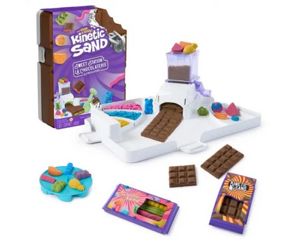 Nisip Kinetic: Set de plastilină de nisip Stația Dulciurilor - Spin Master