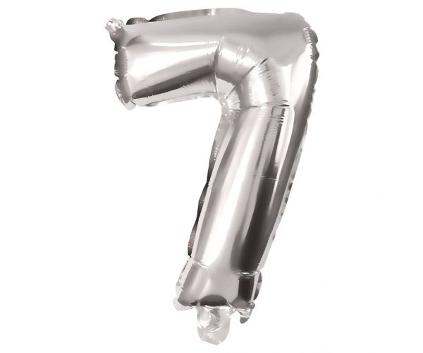 Numeroase baloane din folie de culoare argintie – numărul 7, 86 cm