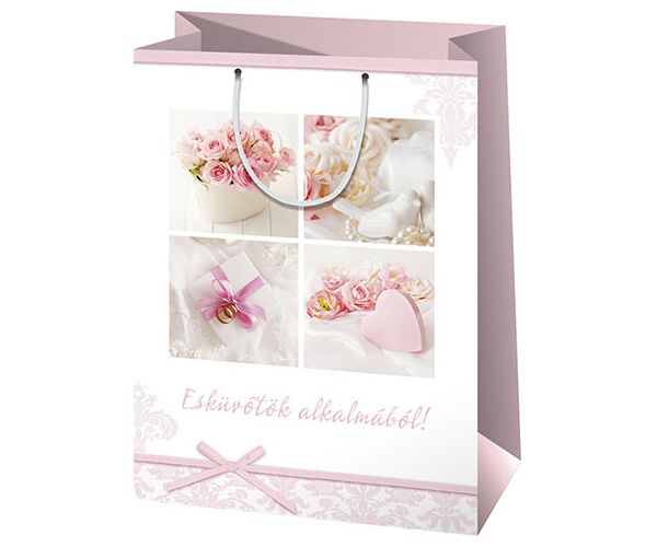 Nuntă design pungă cadou dimensiune uriașă 33x15x44cm
