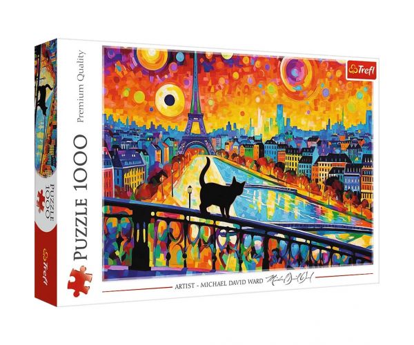 O pisică la Paris puzzle de 1000 de piese HQ - Trefl