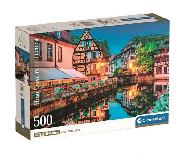 Oraș luminat puzzle Compact HQC de 500 de piese - Clementoni