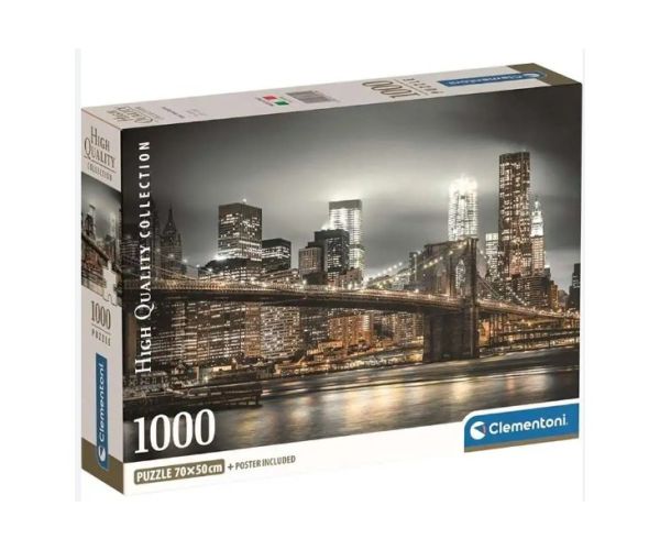 Orizontul New York-ului HQC 1000 bucăți puzzle cu poster - Clementoni