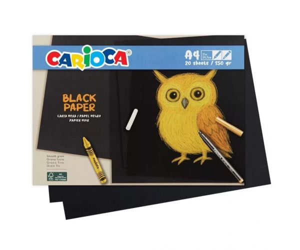 Pachet cu 20 de coli A4 negre - Carioca