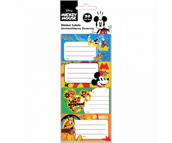 Pachet de 20 de etichete pentru caiete cu Mickey Mouse